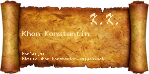 Khon Konstantin névjegykártya